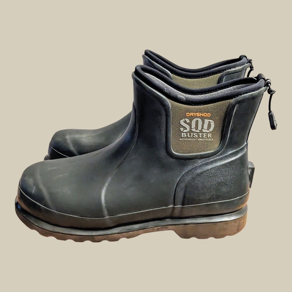 Dryshod Men's 9/9.5 Sodbuster Ankle Boots Green Waterproof Oil Slip Resistant